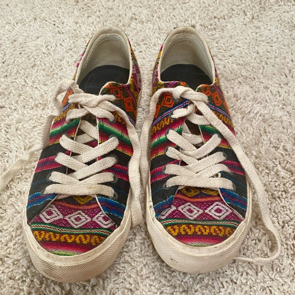 Inkkas Black Spectrum Low Top vegan Handmade Slip On Size 5 Wmns 3 Mens Used